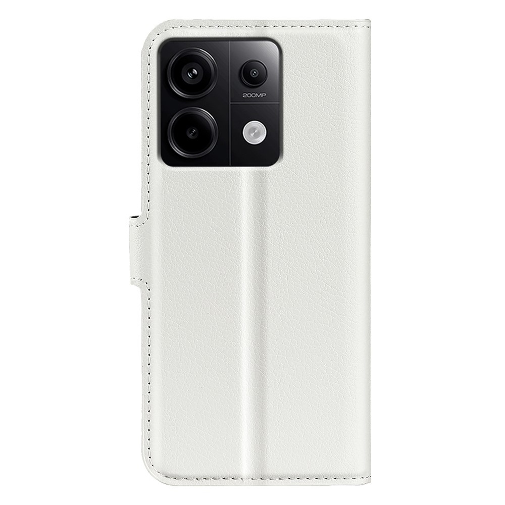 Litchi knížkové pouzdro na Xiaomi Redmi Note 13 Pro 5G/Poco X6 5G - bílé