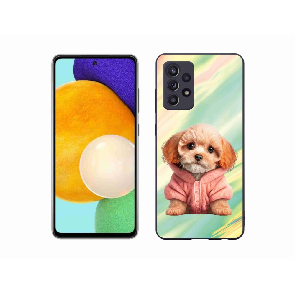 Gelový kryt mmCase na Samsung Galaxy A52s 5G - štěně ve svetru