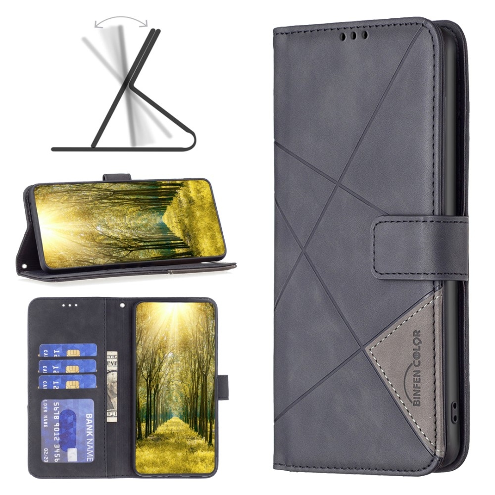 BINFEN knížkové pouzdro na Samsung Galaxy M55 5G - černé