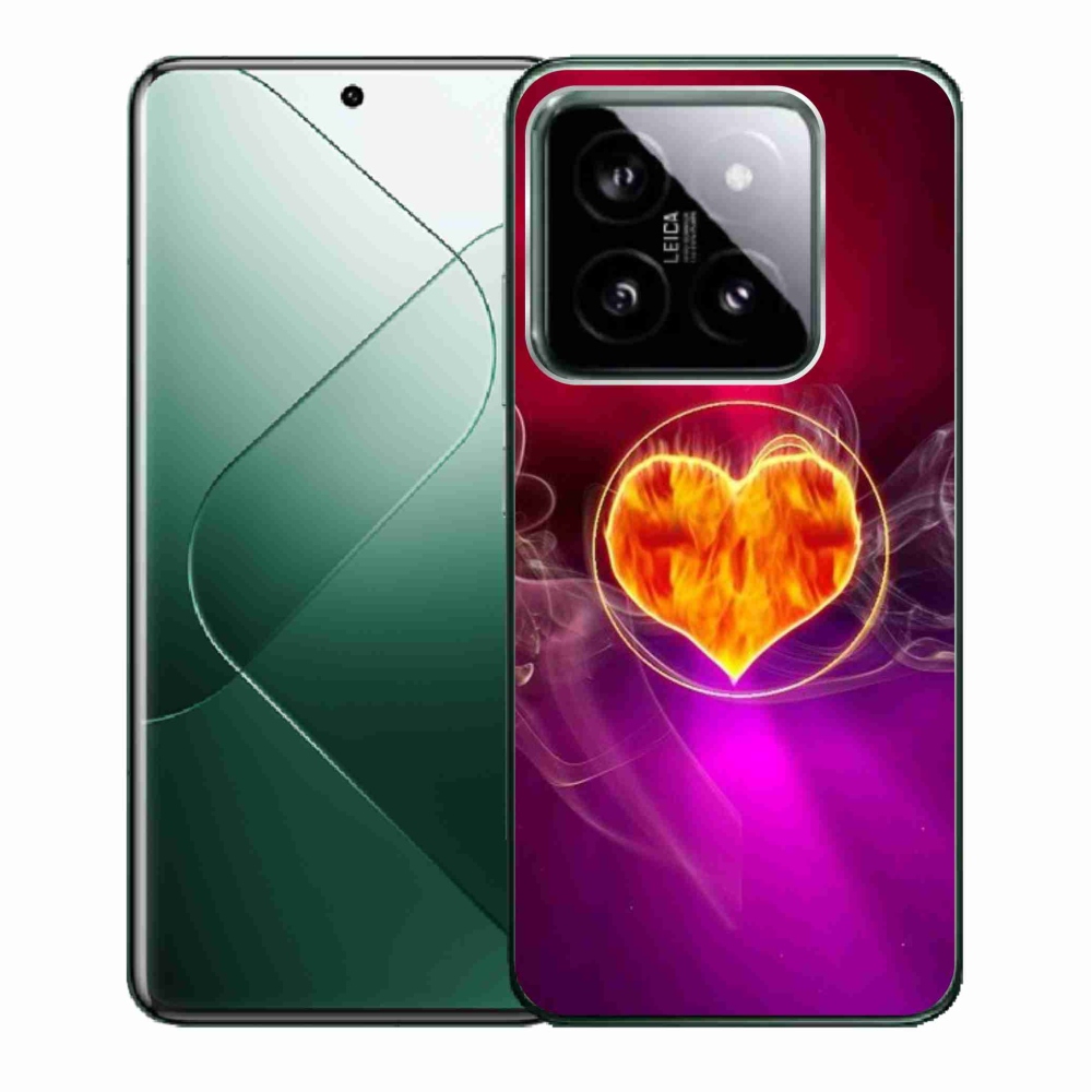 Gelový kryt mmCase na Xiaomi 14 - ohnivé srdce
