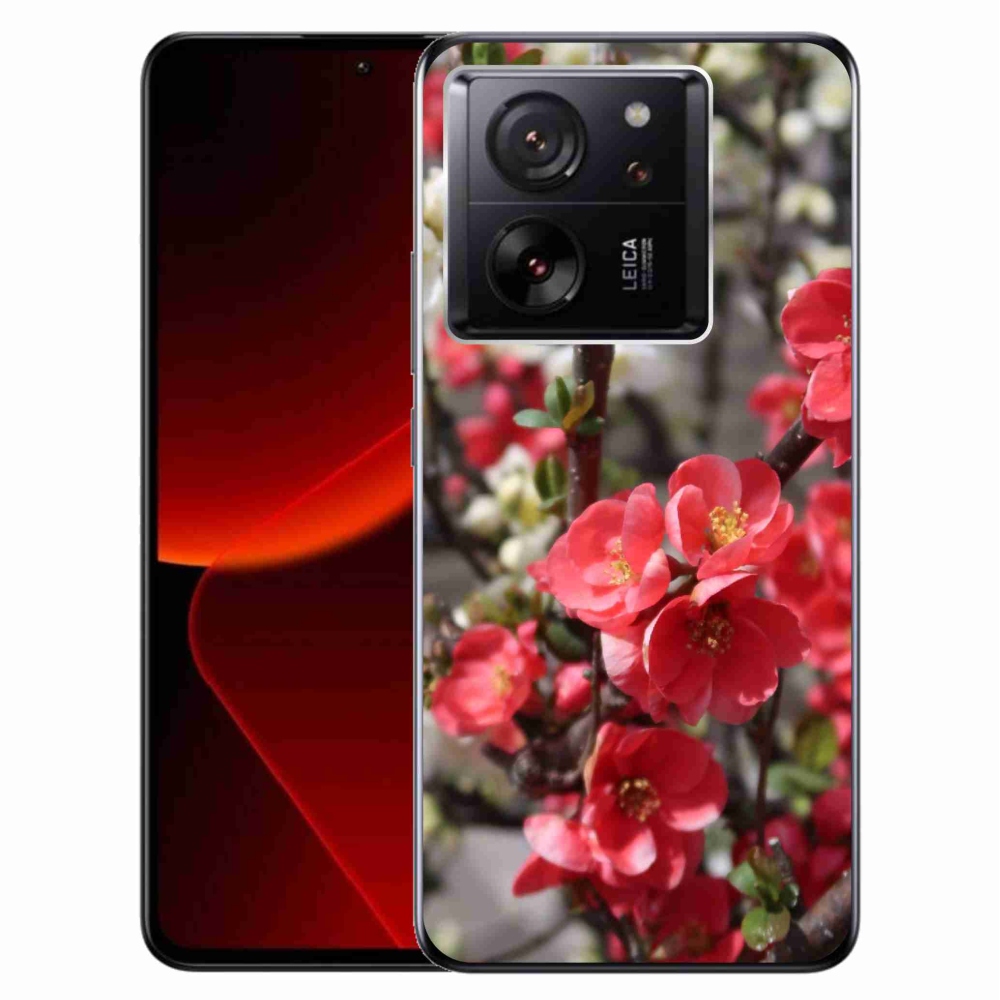 Gelový kryt mmCase na Xiaomi 13T/13T Pro - červené květy
