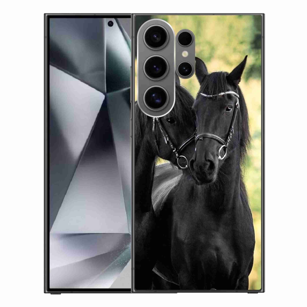 Gelový kryt mmCase na Samsung Galaxy S24 Ultra - dva černí koně