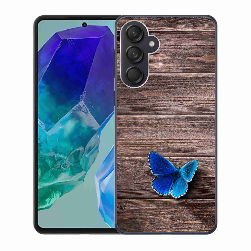 Gelový kryt mmCase na Samsung Galaxy M55 5G - modrý motýl 1