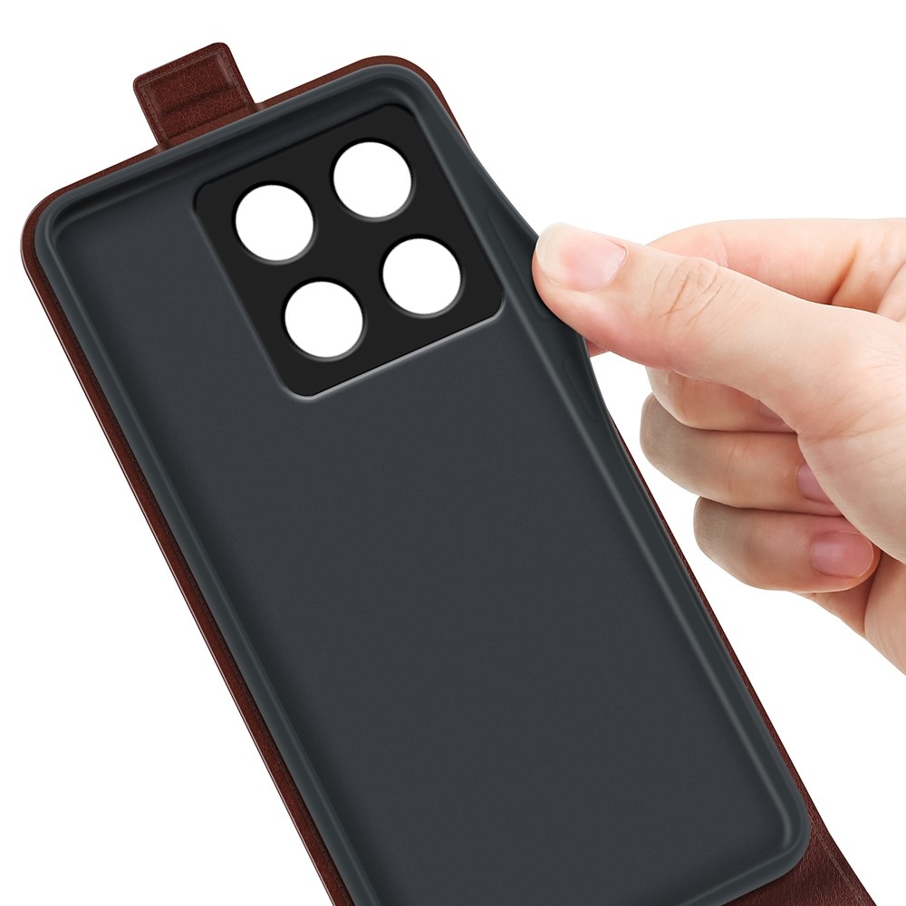 Vertical knížkové pouzdro na Xiaomi 14T - hnědé