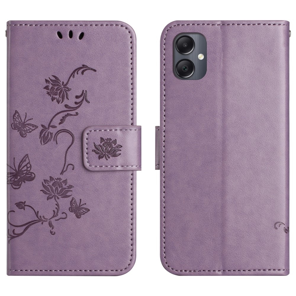 Flower knížkové pouzdro na Samsung Galaxy A07 4G - světlefialové