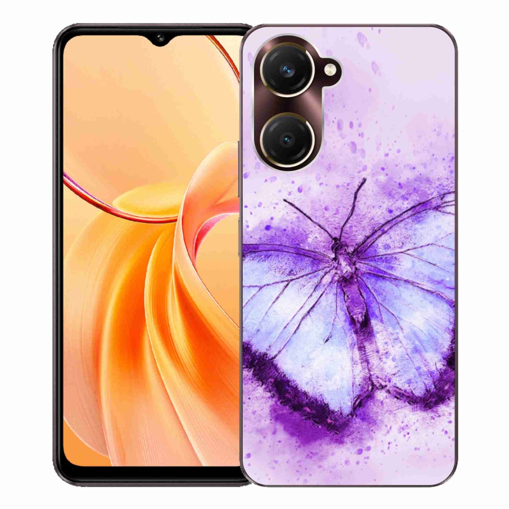 Gelový kryt mmCase na Vivo Y28s 5G - fialový motýl