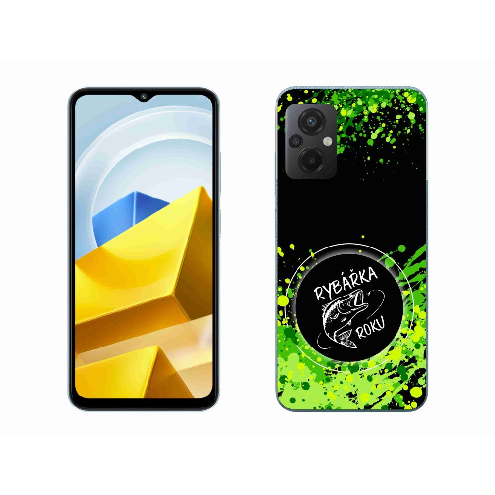 Gelový kryt mmCase na Xiaomi Poco M5 4G - rybářka roku černé pozadí