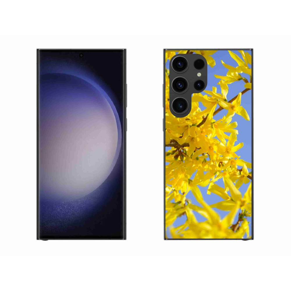 Gelový kryt mmCase na Samsung Galaxy S23 Ultra 5G - žluté květy