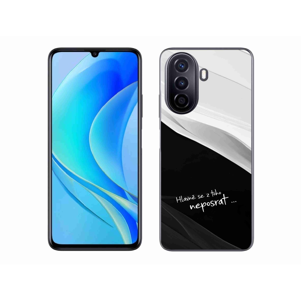 Gelový kryt mmCase na Huawei Nova Y70 - vtipný text 13 černobílé pozadí