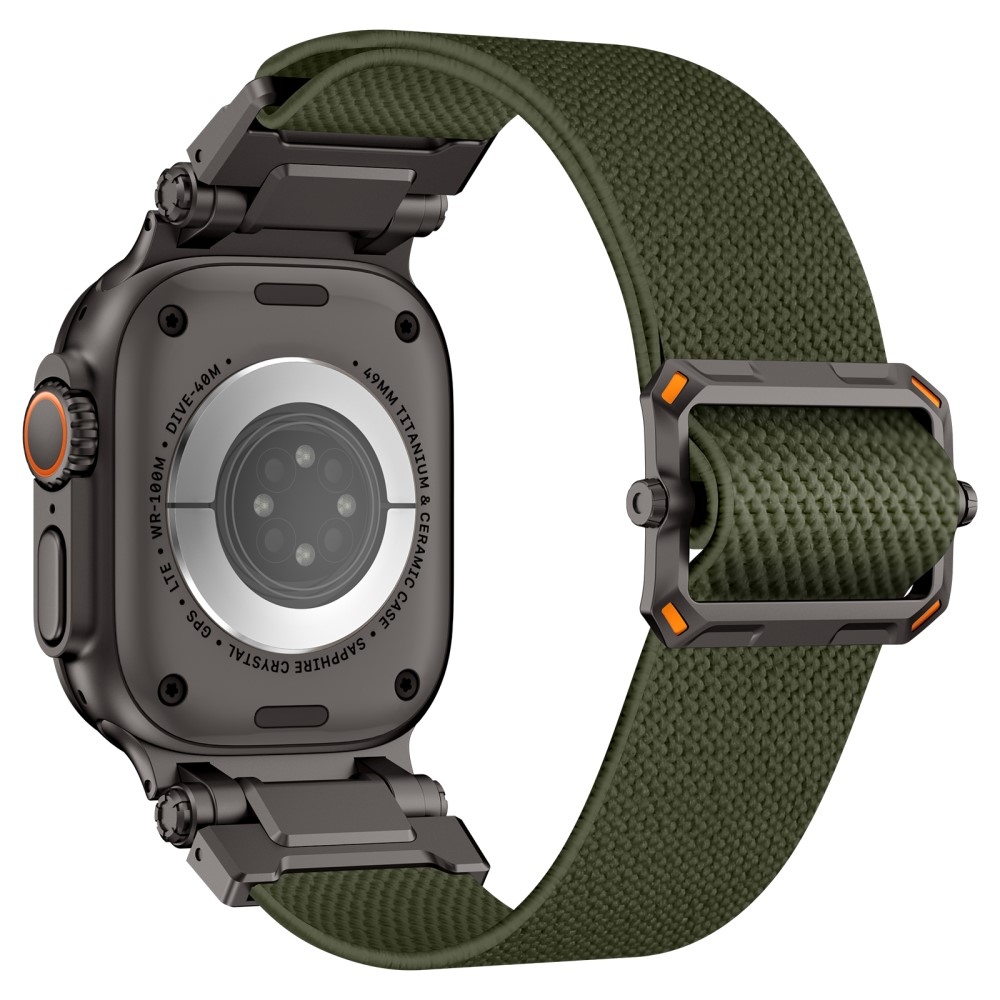 Metal nylonový řemínek na Apple Watch Ultra/Ultra 2 49mm/SE/SE 2022/2023 44mm/10 46mm/9/8/7 45mm/6/5/4 44mm/3/2/1 42 mm - zelený