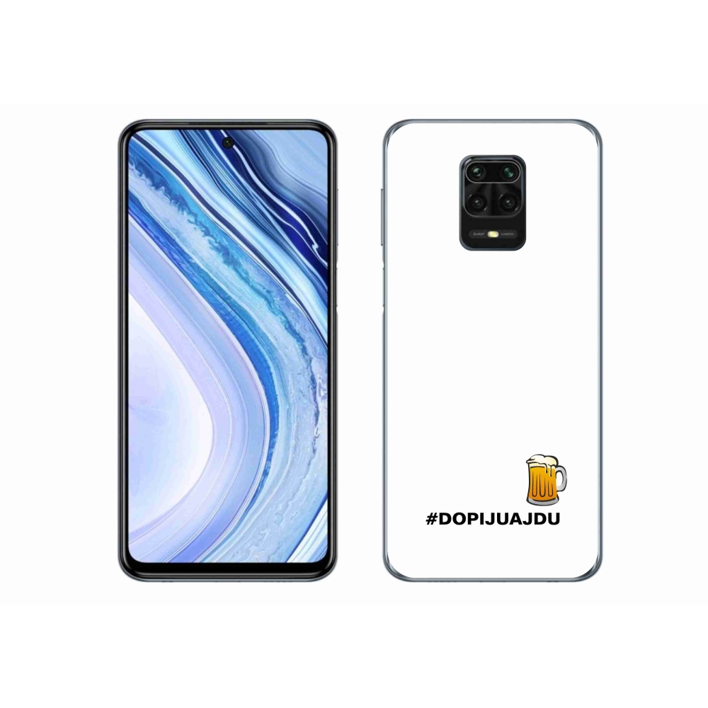 Gelový kryt mmCase na Xiaomi Redmi Note 9 Pro - pivní motiv 1 bílé pozadí
