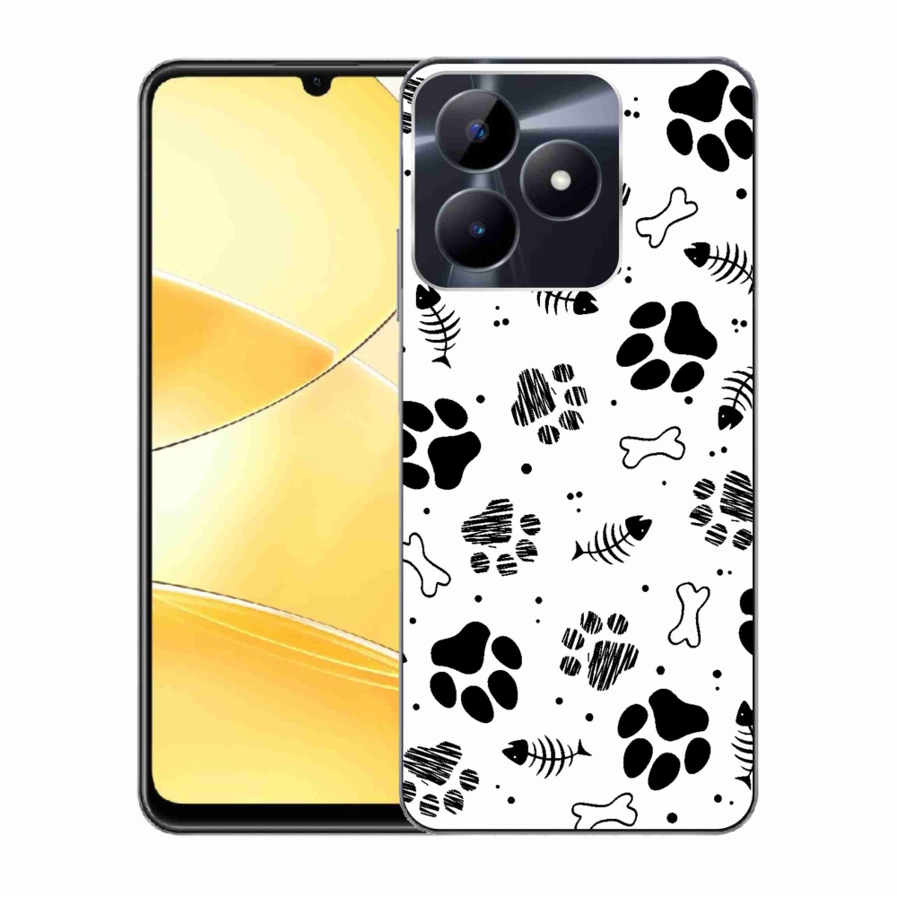 Gelový kryt mmCase na Realme C51/C53 - psí tlapky 1