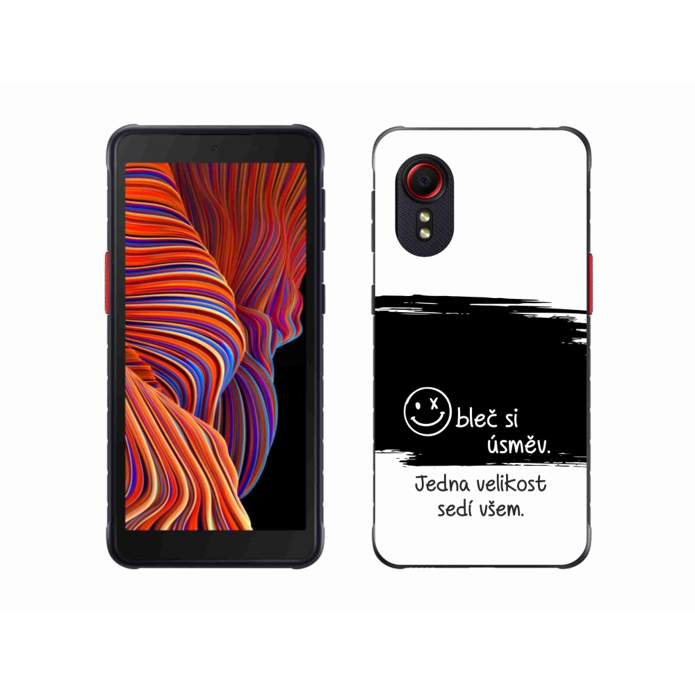 Gelový kryt mmCase na Samsung Galaxy Xcover 5 - vtipný text 8 černobílé pozadí