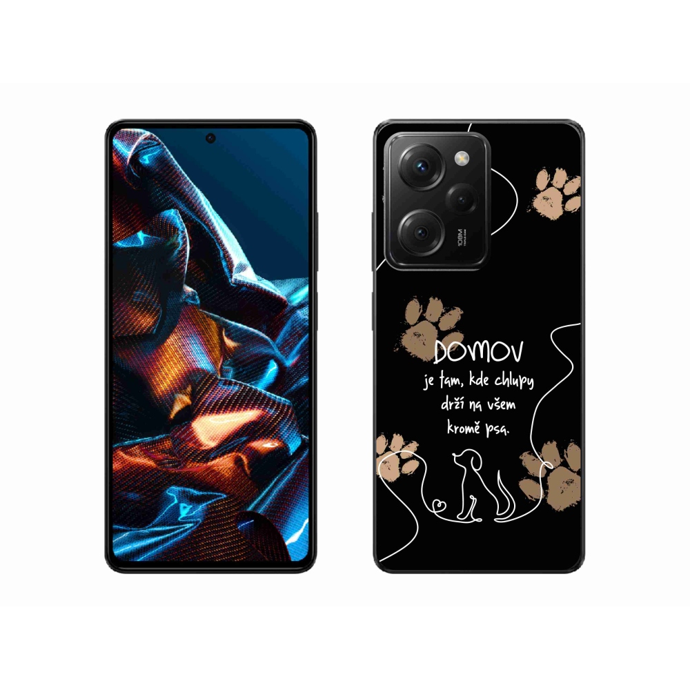 Gelový kryt mmCase na Xiaomi Poco X5 Pro 5G - psí motiv černé pozadí