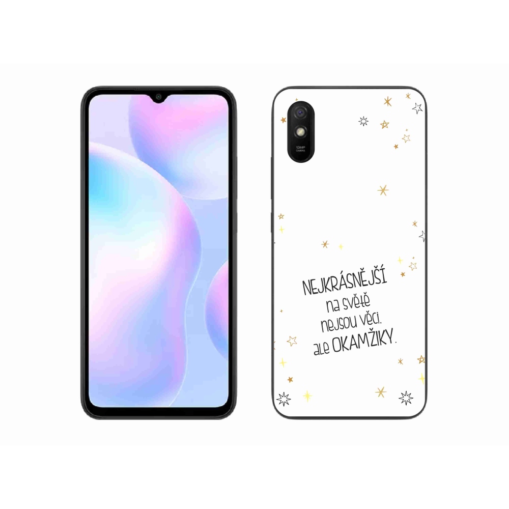 Gelový kryt mmCase na Xiaomi Redmi 9AT - citát 4 bílé pozadí