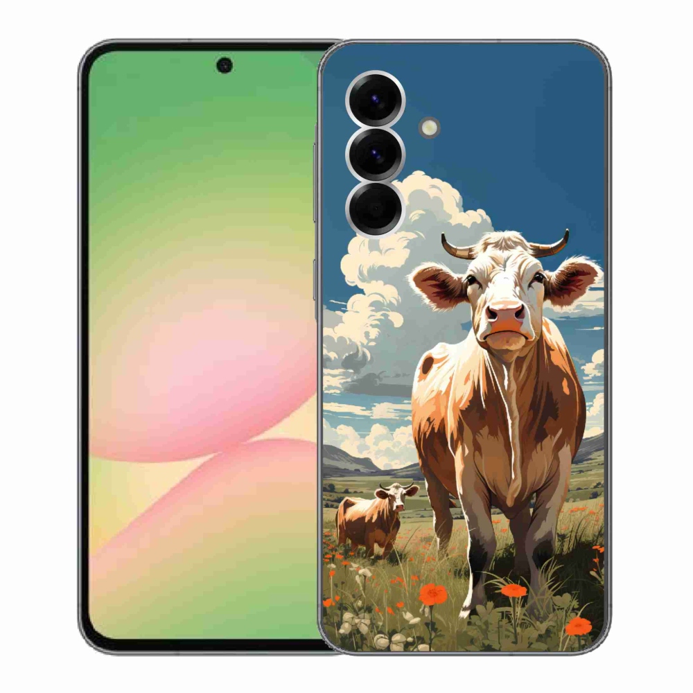 Gelový kryt mmCase na Samsung Galaxy A56 5G - krávy na louce