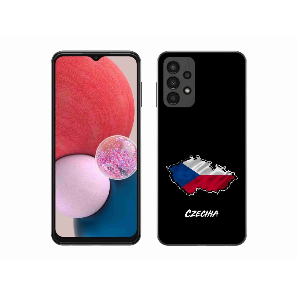 Gelový kryt mmCase na Samsung Galaxy A13 4G - Czechia černé pozadí