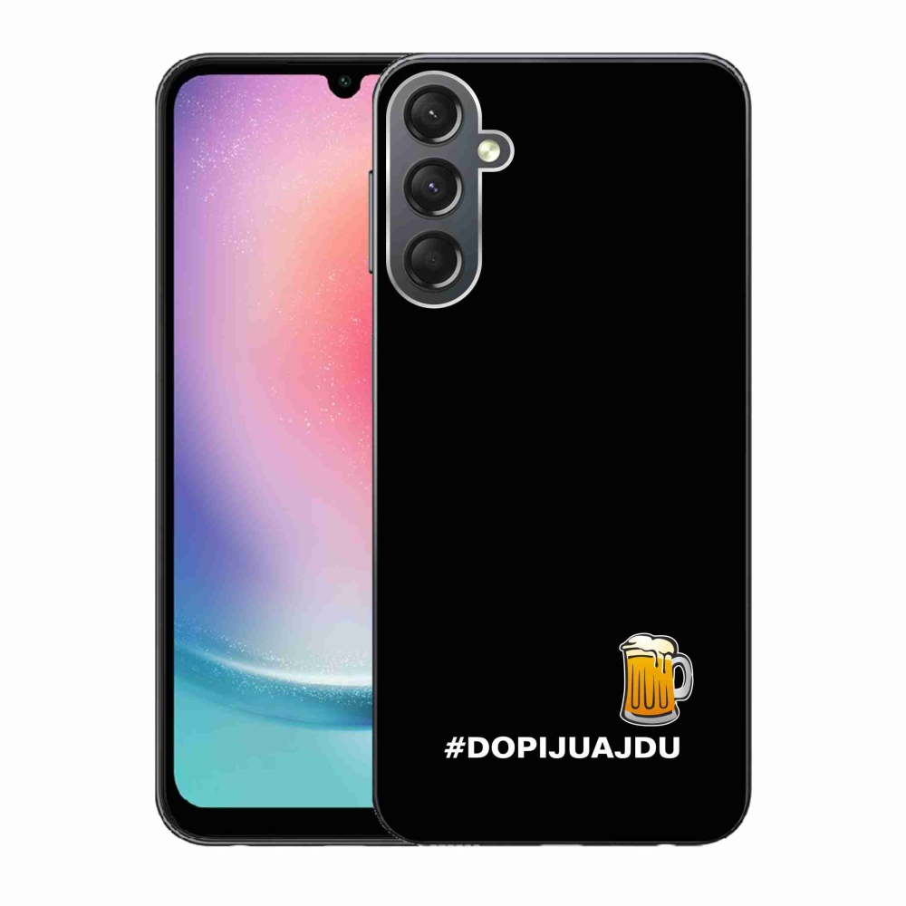 Gelový kryt mmCase na Samsung Galaxy A24 - pivní motiv 1 černé pozadí