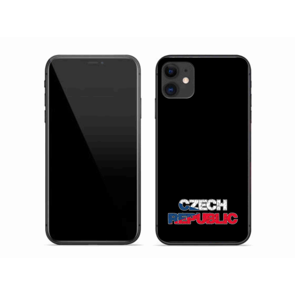 Gelový kryt mmCase na iPhone 11 - Czech Republic černé pozadí