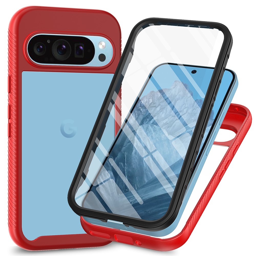 Impact gelový obal s rámečkem pro ochranou displeje na Google Pixel 10 Pro/Pixel 10 - červený