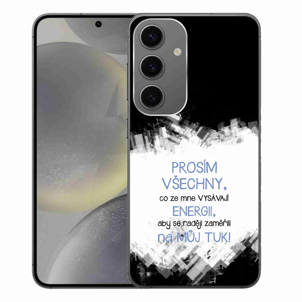 Gelový kryt mmCase na Samsung Galaxy S24+ - vtipný text 1 modrý
