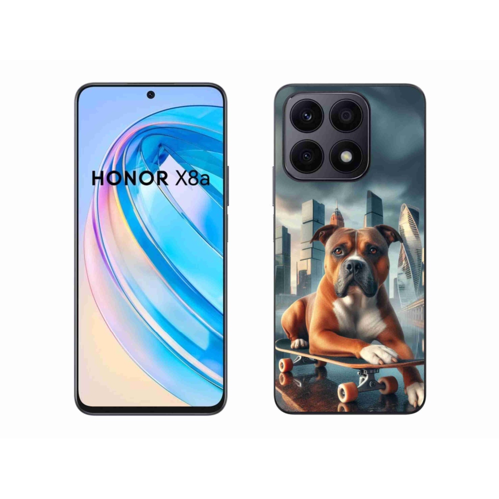 Gelový kryt mmCase na Honor X8a - pes na skateboardu