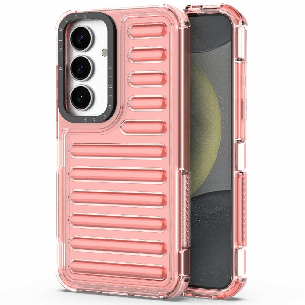 Stripe odolný kryt na Samsung Galaxy S25 - tmavěrůžový
