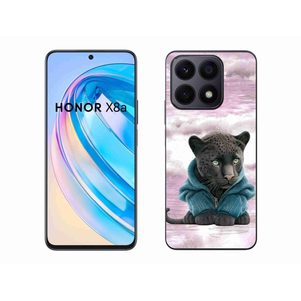 Gelový kryt mmCase na Honor X8a - černý panter ve svetru