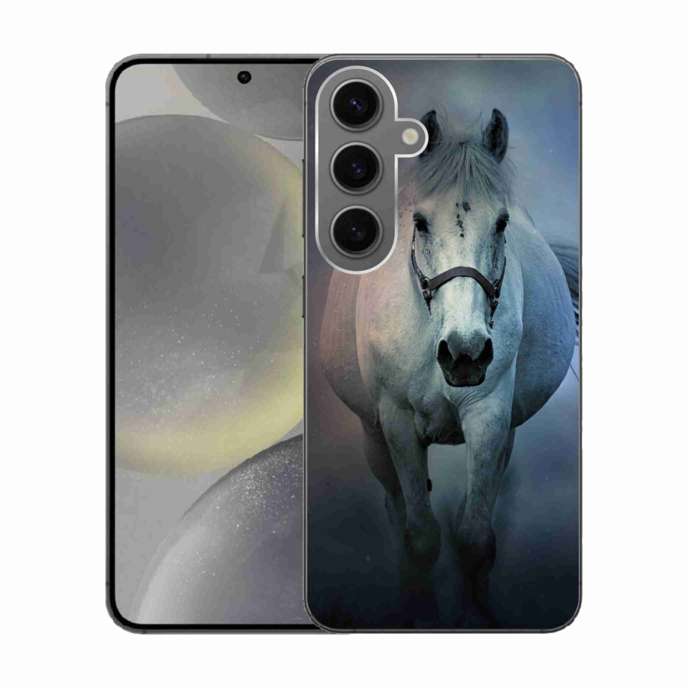 Gelový obal mmCase na Samsung Galaxy S24 - běžící bílý kůň