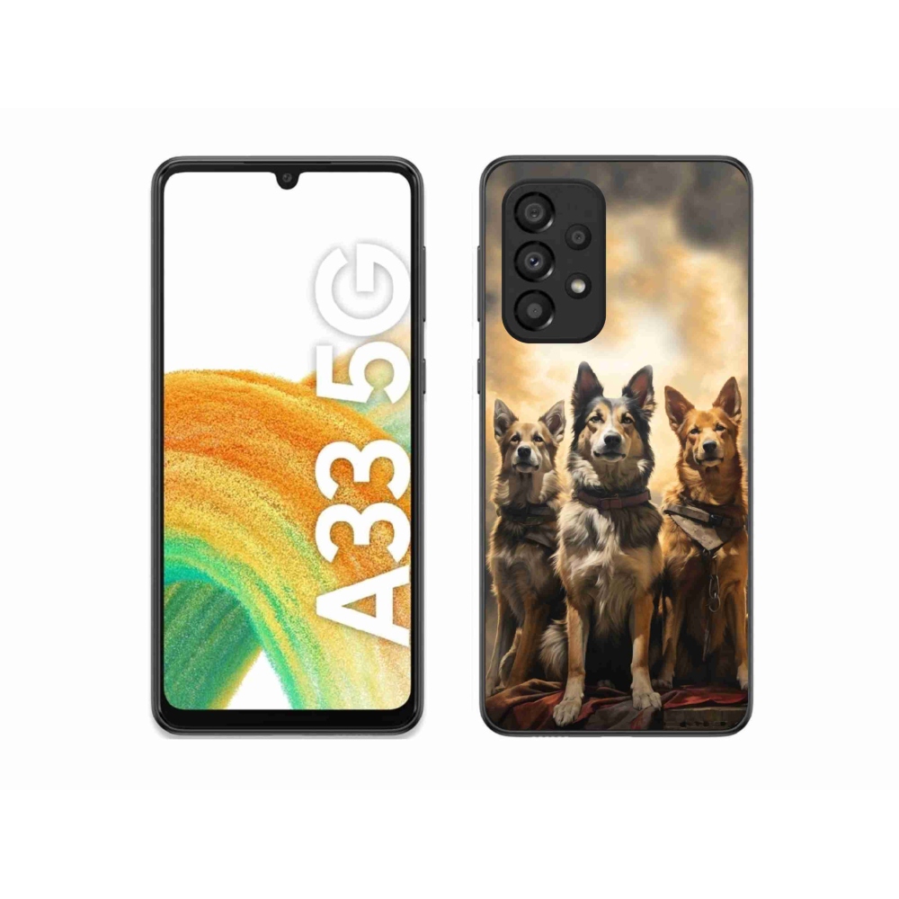Gelový kryt mmCase na Samsung Galaxy A33 5G - tři psi