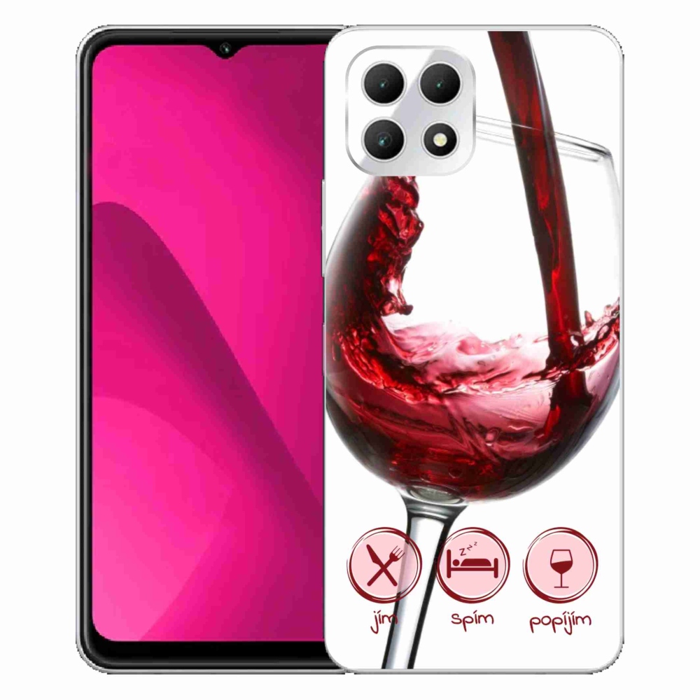 Gelový kryt mmCase na T-Mobile T Phone 2 - sklenička vína červené