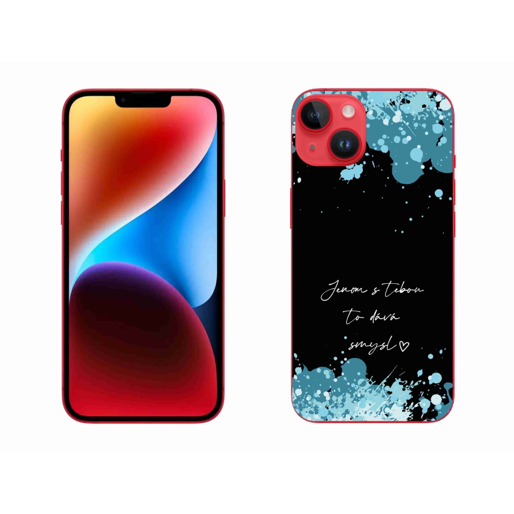 Gelový kryt mmCase na iPhone 14 Plus - zamilovaný text černé pozadí