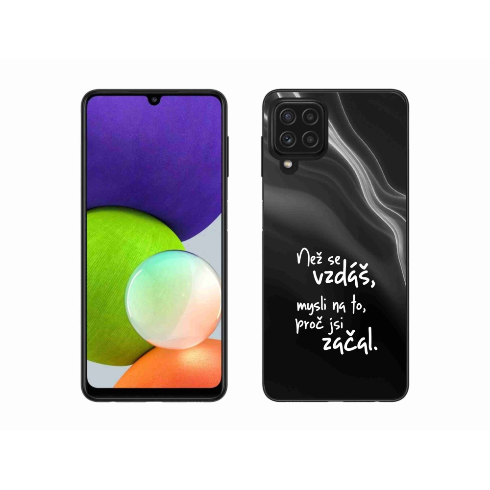 Gelový kryt mmCase na Samsung Galaxy A22 4G - citát 2 černé pozadí