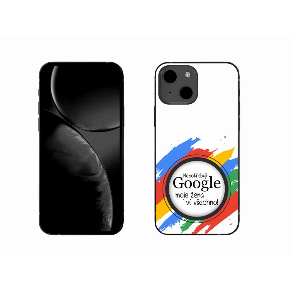 Gelový kryt mmCase na iPhone 13 6.1 - žena ví všechno bílé pozadí