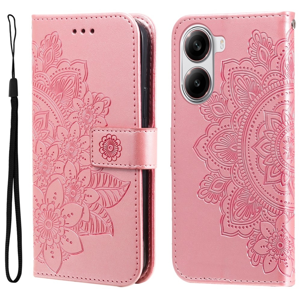 Mandala knížkové pouzdro na Xiaomi Poco X7 Pro 5G - růžové