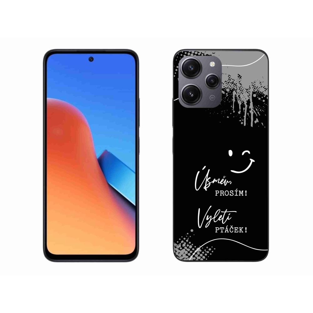 Gelový kryt mmCase na Xiaomi Redmi 12 - vtipný text 4 černé pozadí