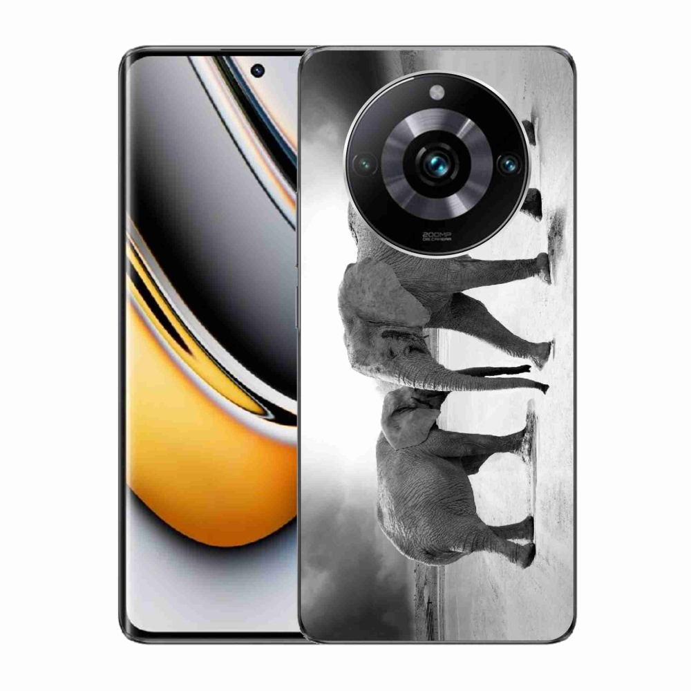 Gelový kryt mmCase na Realme 11 Pro/11 Pro+ - černobílí sloni