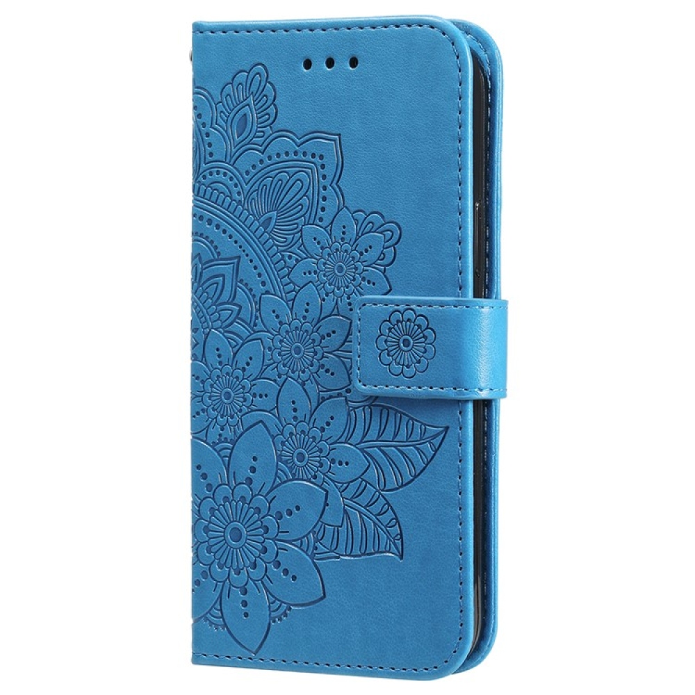Floral knížkové pouzdro na Vivo Y29s 5G - modré