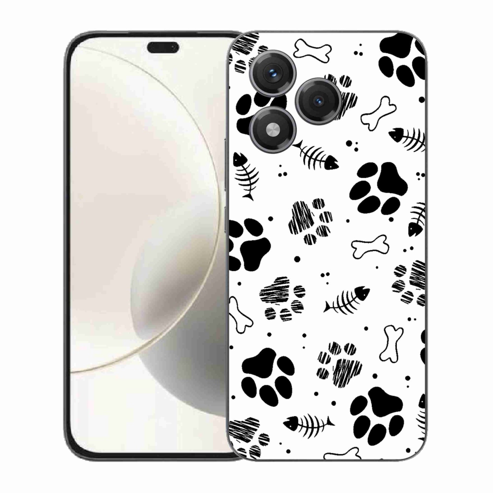 Gelový kryt mmCase na Honor 400 Lite - psí tlapky 1
