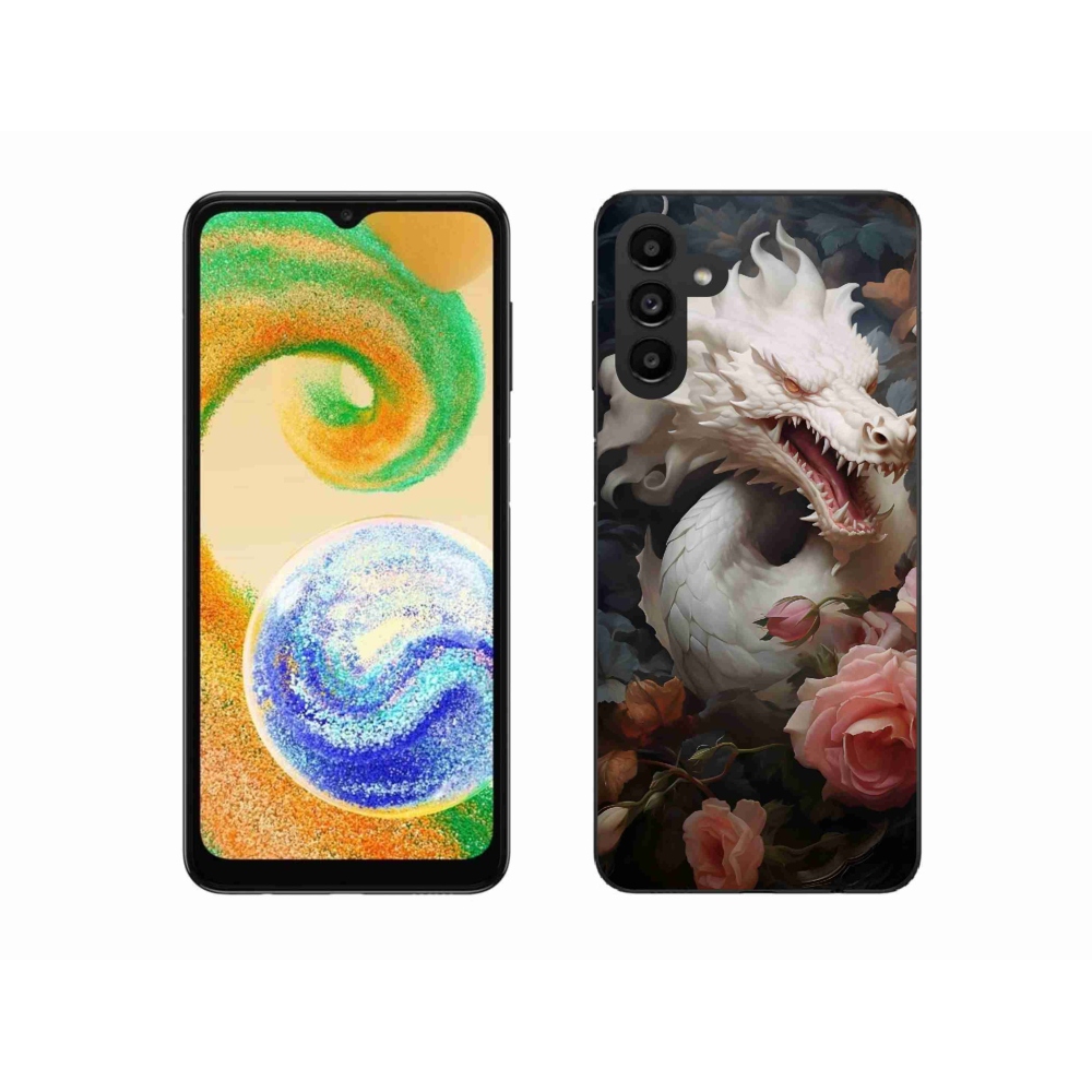 Gelový kryt mmCase na Samsung Galaxy A04s (164.7x76.7x9.1mm) - bílý drak