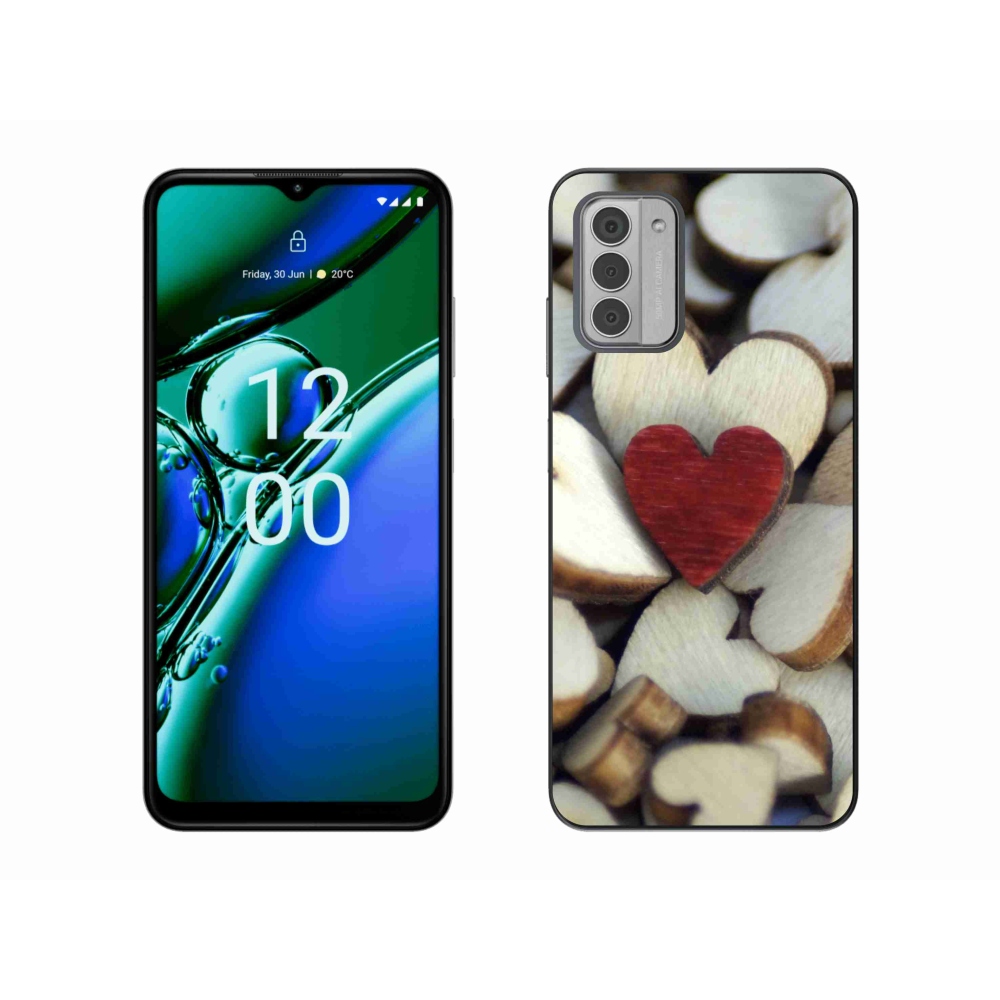 Gelový kryt mmCase na Nokia G42 - gravírované červené srdce 