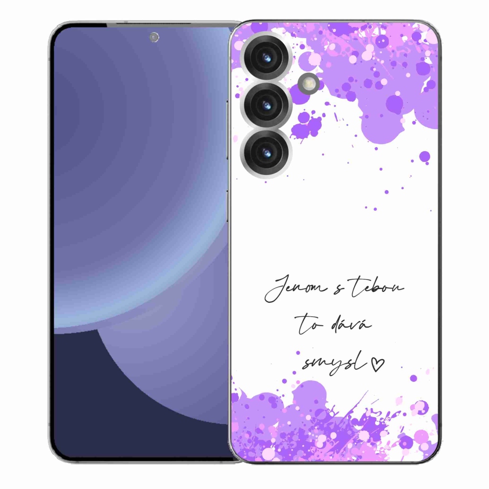Gelový kryt mmCase na Samsung Galaxy S25+ - zamilovaný text bílé pozadí