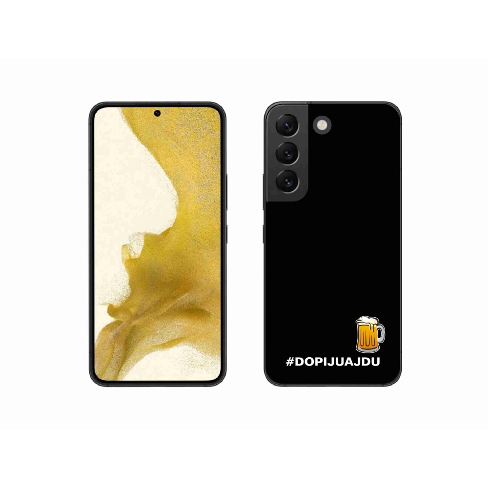 Gelový kryt mmCase na Samsung Galaxy S22 5G - pivní motiv 1 černé pozadí