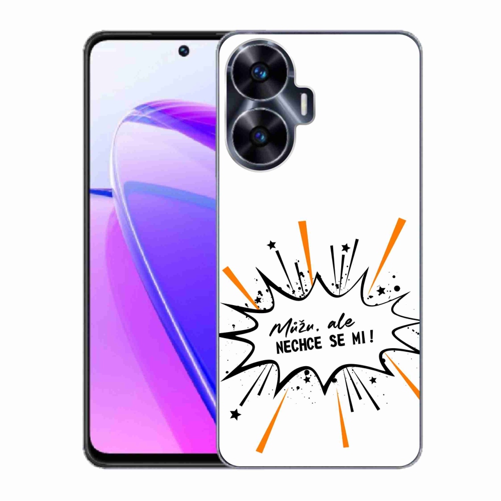 Gelový kryt mmCase na Realme C55 - vtipný text 11 bílé pozadí