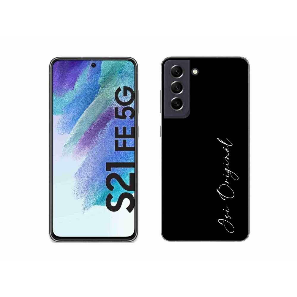Gelový kryt mmCase na Samsung Galaxy S21 FE 5G - jsi originál černé pozadí