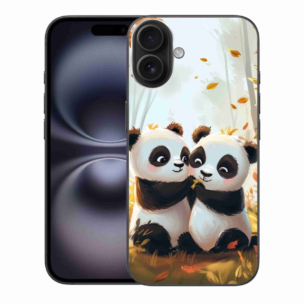 Gelový kryt mmCase na iPhone 16 Plus - pandy