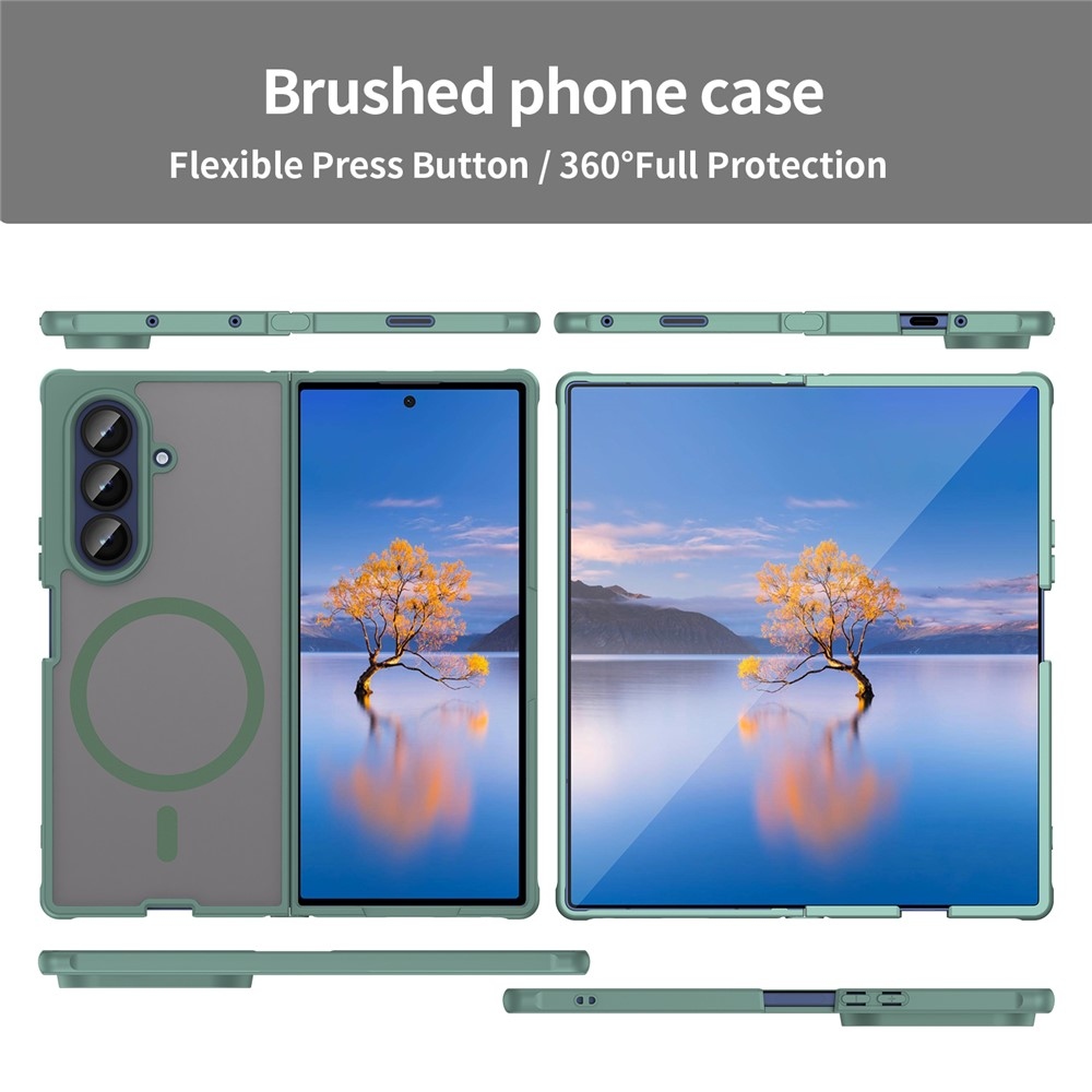 Case matný gelový obal s MagSafe na Samsung Galaxy Z Fold7 5G - zelený