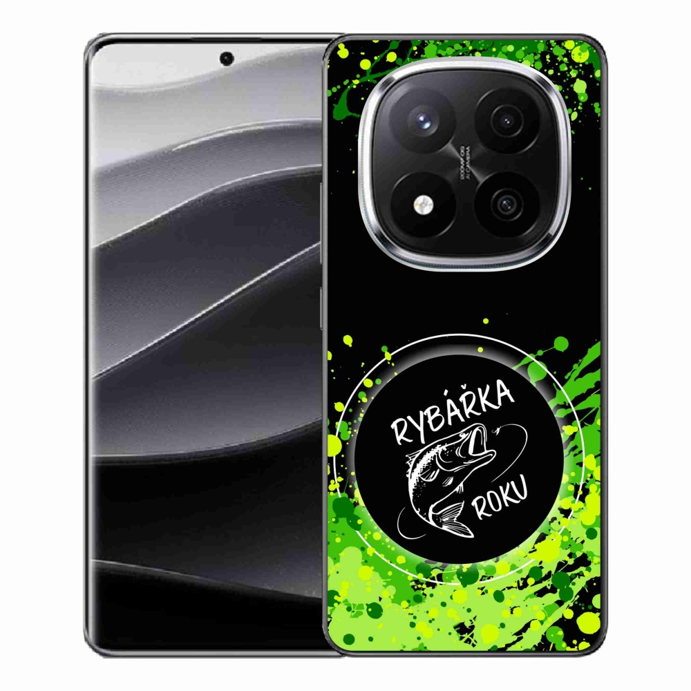 Gelový kryt mmCase na Xiaomi Redmi Note 14 Pro+ 5G - rybářka roku černé pozadí
