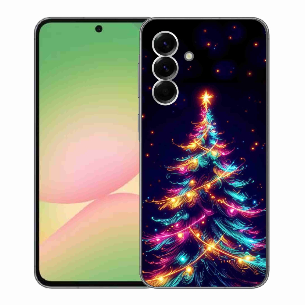 Gelový kryt mmCase na Samsung Galaxy A56 5G - neonový vánoční stromek