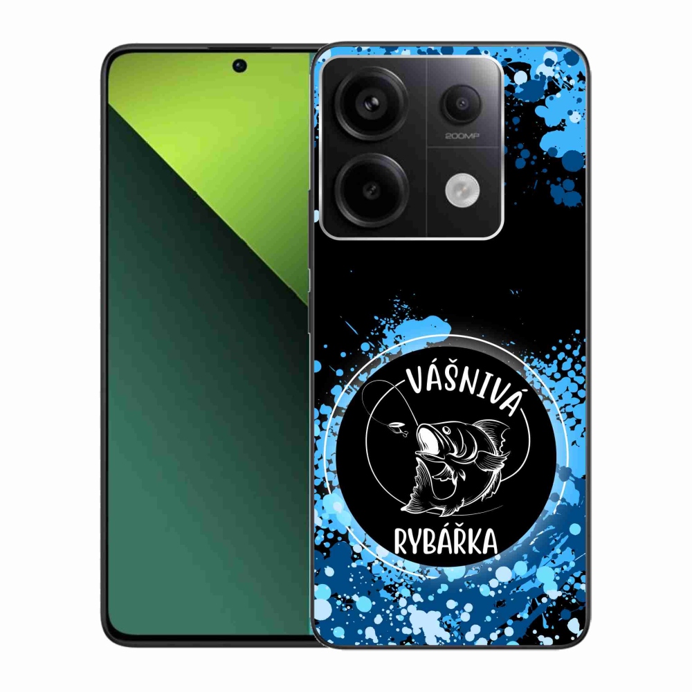 Gelový kryt mmCase na Xiaomi Redmi Note 13 Pro 5G/Poco X6 5G - vášnivá rybářka černé pozadí